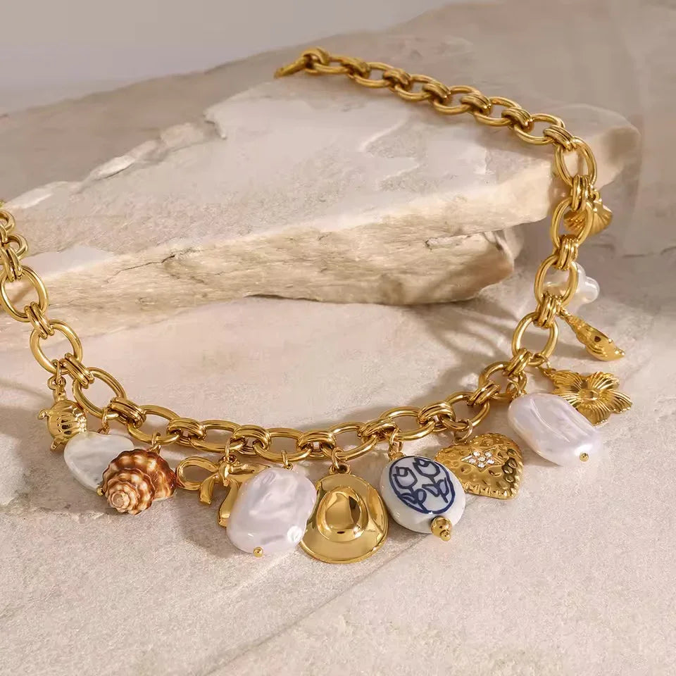 [Raffine]Wavecrest Ocean-Inspired Necklace
