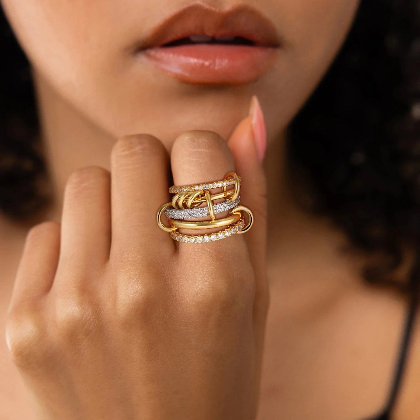 [Raffine]Blaise Stacked Diamond Ring