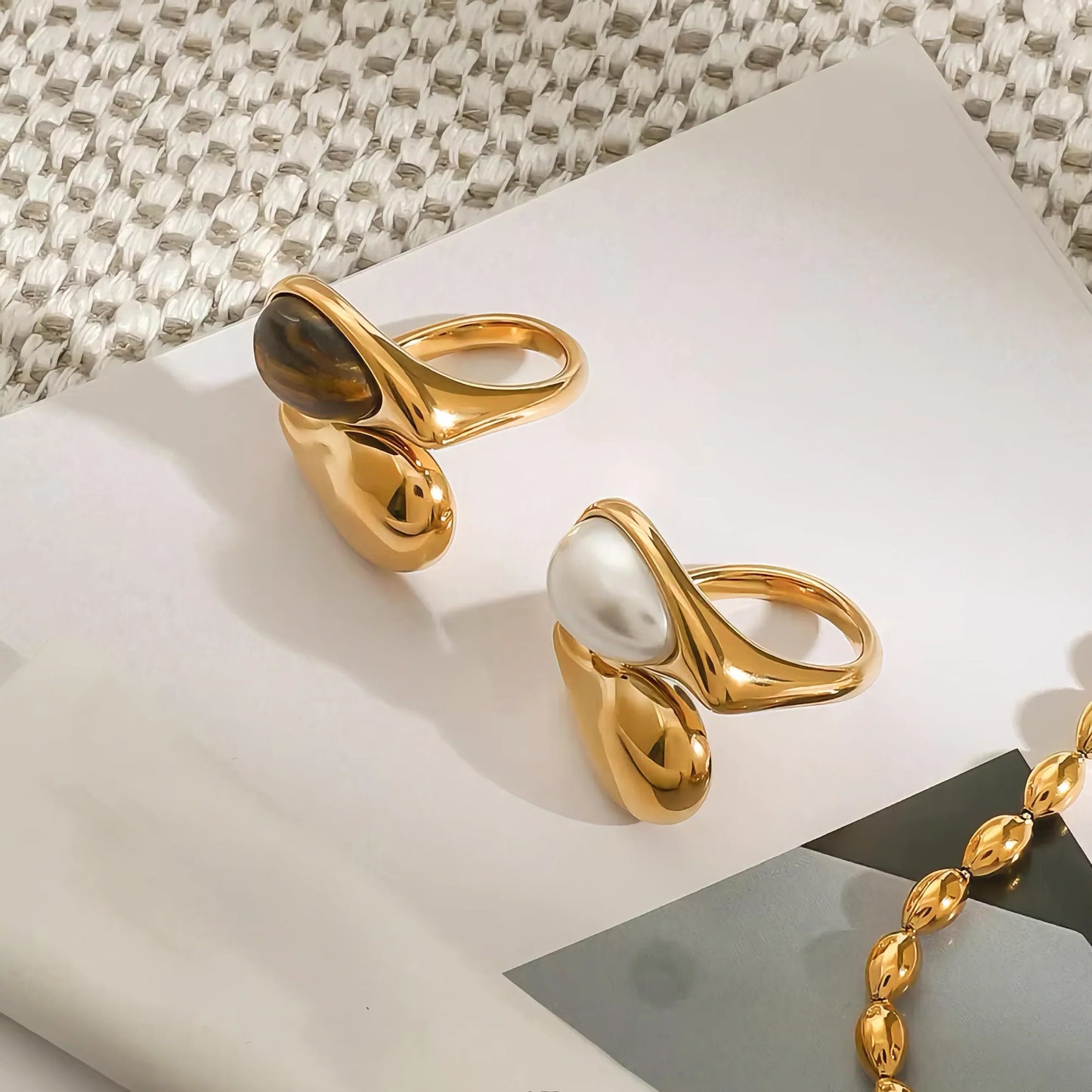 [Raffine]Mara Amber Pearl Ring