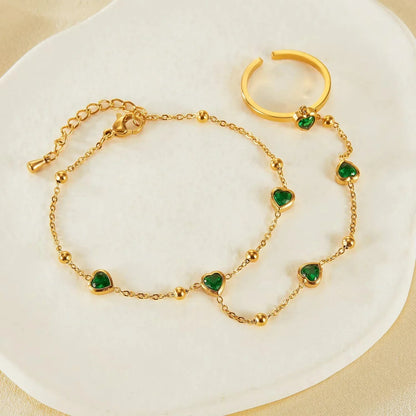 [Raffine]Gladys Emerald Heart Hand Chain