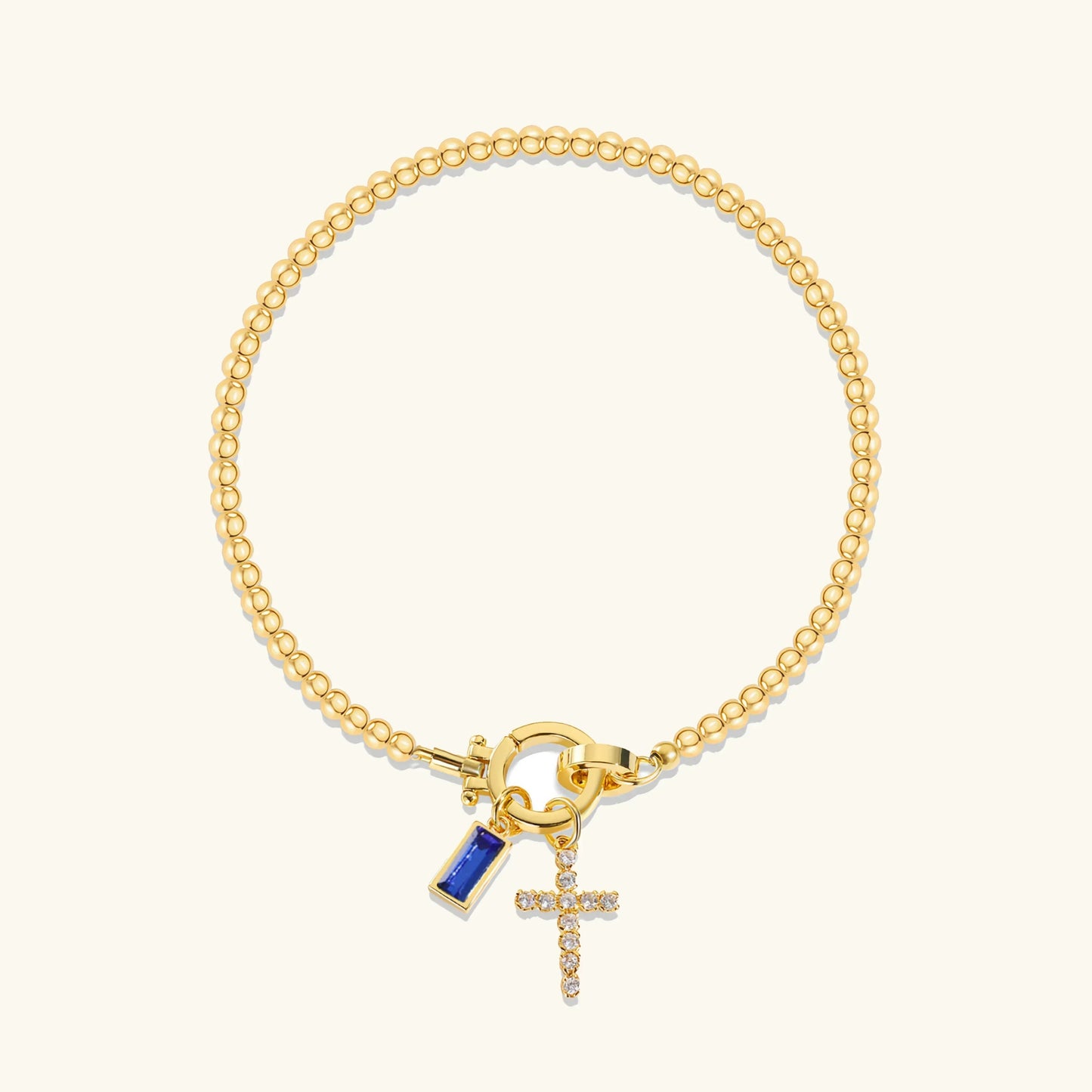 [Raffine]Amalia Birthstone Cross Bracelet