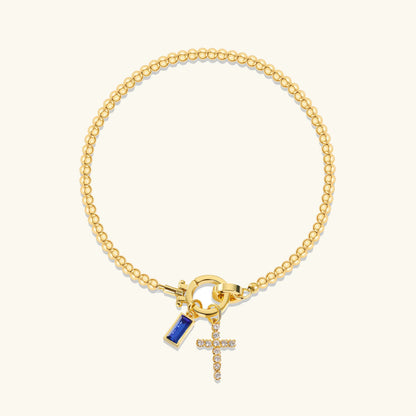 [Raffine]Amalia Birthstone Cross Bracelet
