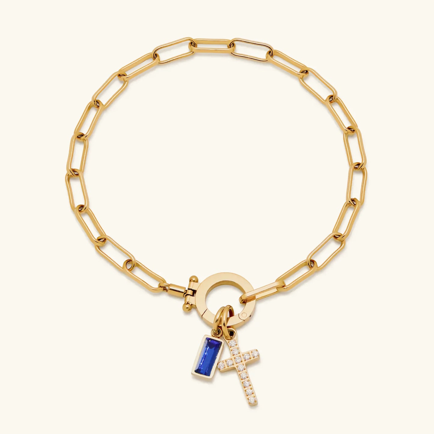 [Raffine]Annabella Birthstone Cross Bracelet