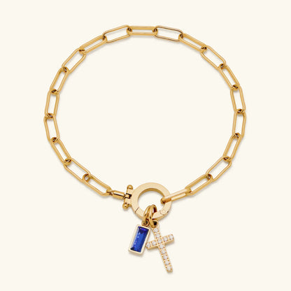[Raffine]Annabella Birthstone Cross Bracelet