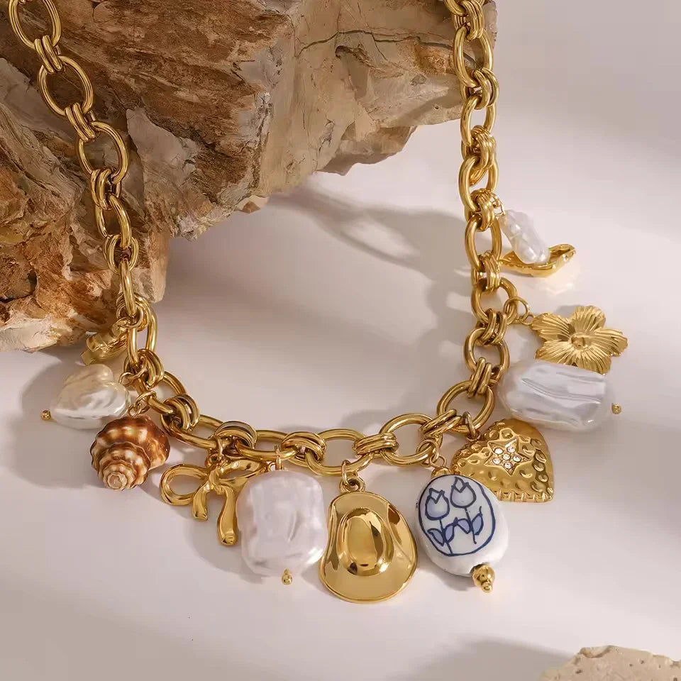 [Raffine]Wavecrest Ocean-Inspired Necklace