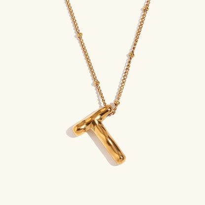 [Raffine]Balloon Gold Initial Necklace