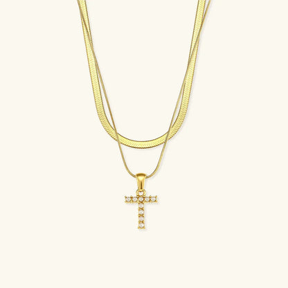[Raffine]Fiona Layered Gold Initial Letter Necklace