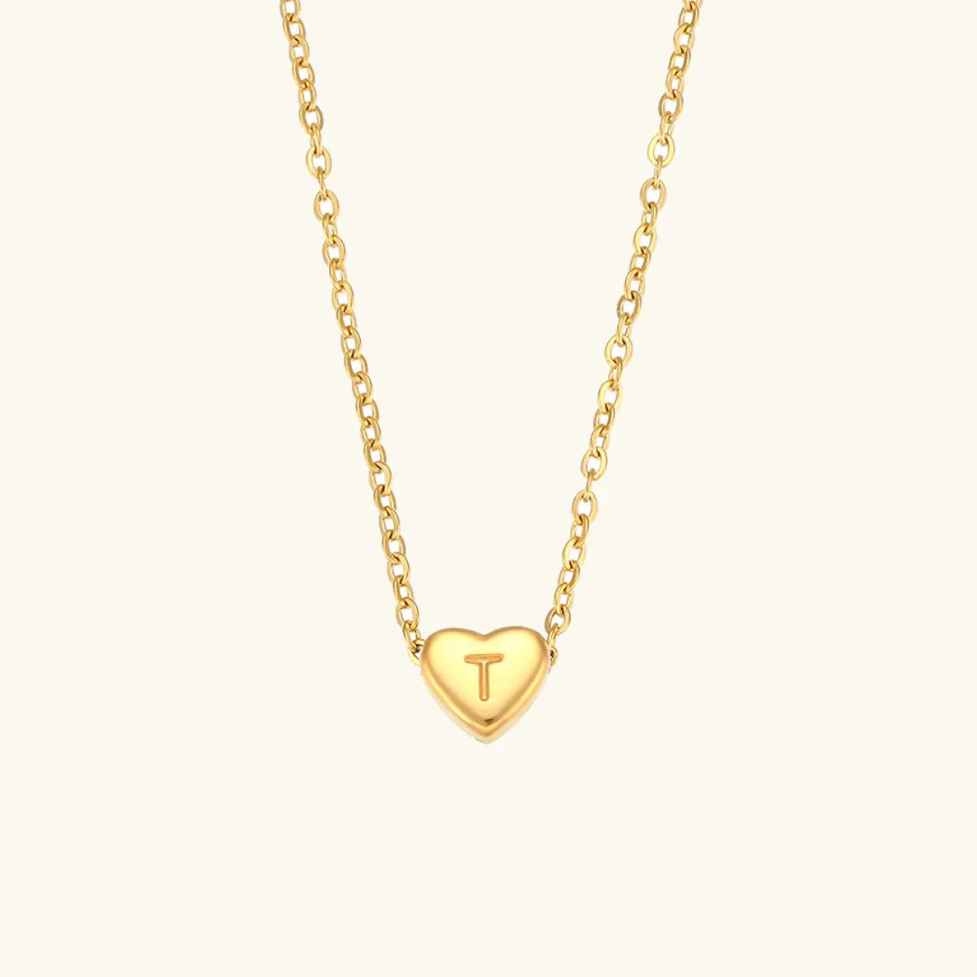 [Raffine]Heart Initial Gold Necklace