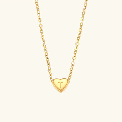 [Raffine]Heart Initial Gold Necklace