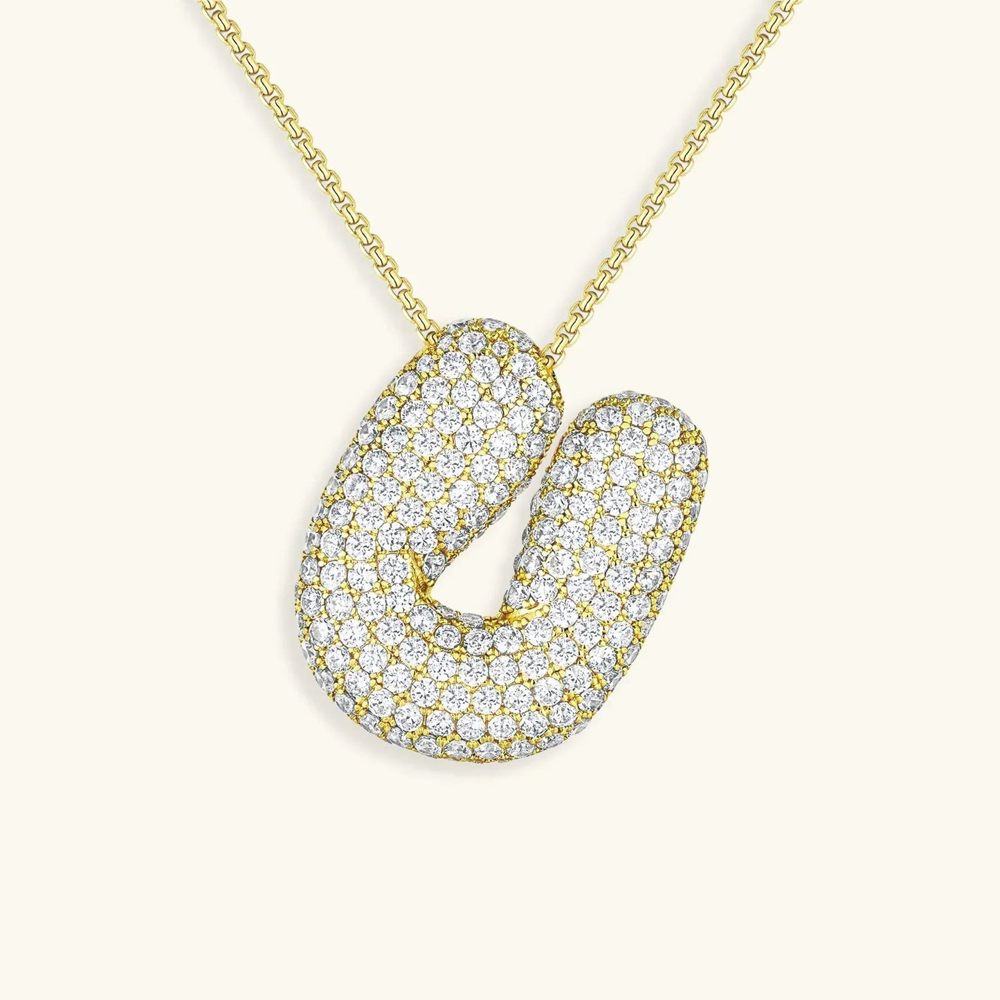 [Raffine]Bubble Initial Diamond Necklace