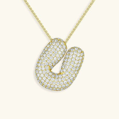 [Raffine]Bubble Initial Diamond Necklace