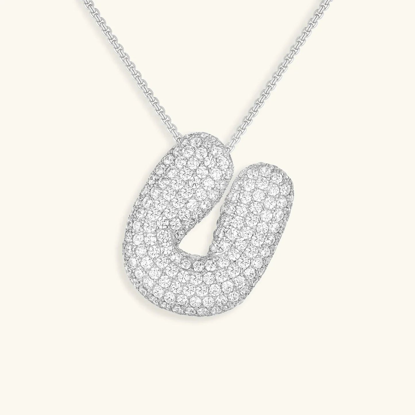 [Raffine]Bubble Initial Diamond Necklace