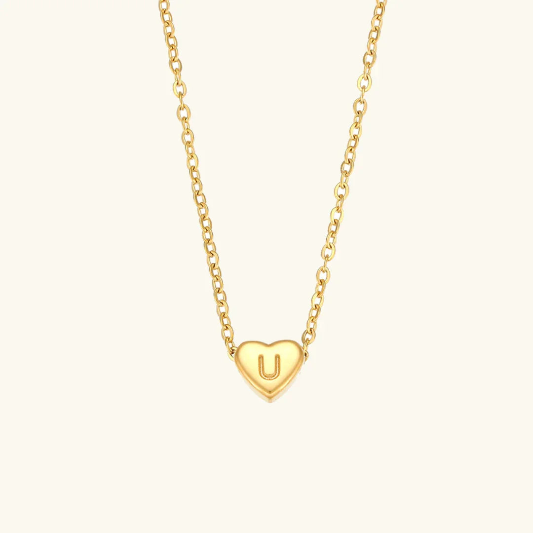 [Raffine]Heart Initial Gold Necklace