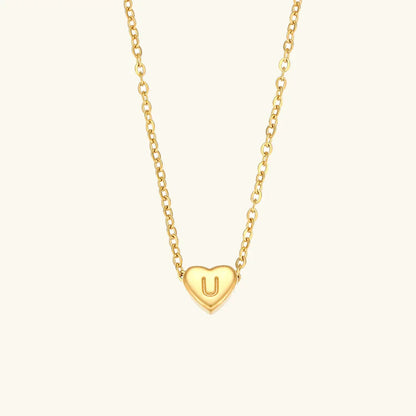 [Raffine]Heart Initial Gold Necklace