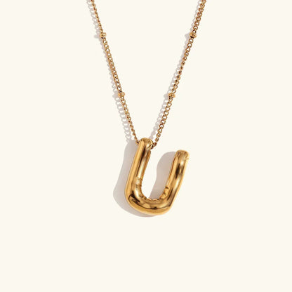 [Raffine]Balloon Gold Initial Necklace