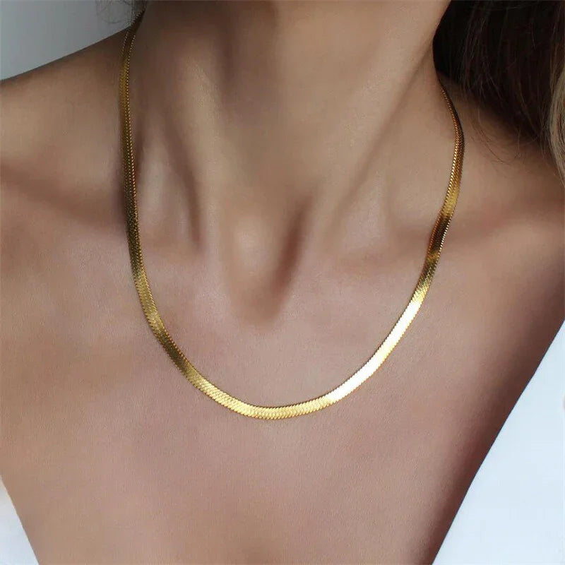 [Raffine]Elizabeth Gold Herringbone Necklace