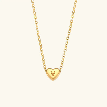 [Raffine]Heart Initial Gold Necklace