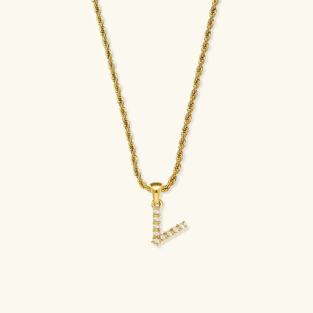 [Raffine]Elodie Initial Letter Pearl Necklace