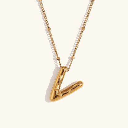 [Raffine]Balloon Gold Initial Necklace