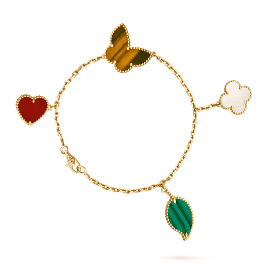 [Raffine]LUCKY SPRING 5 MOTIF GOLD BRACELET