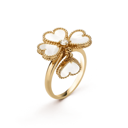 [Raffine]SWEET CLOVER WHITE MOP RING