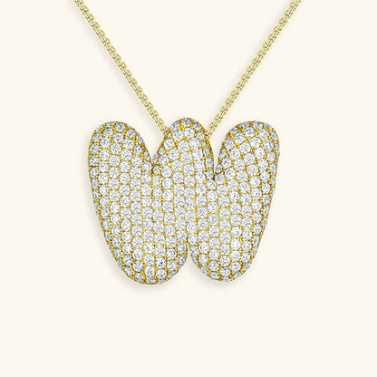 [Raffine]Bubble Initial Diamond Necklace