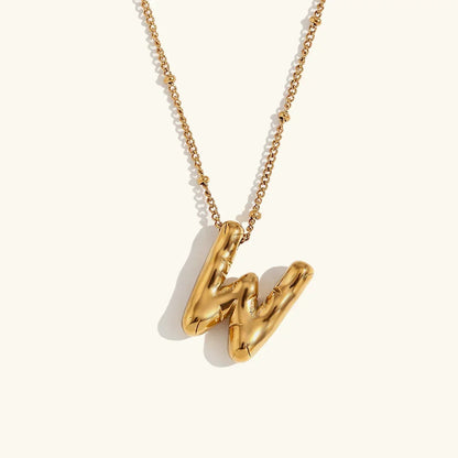 [Raffine]Balloon Gold Initial Necklace