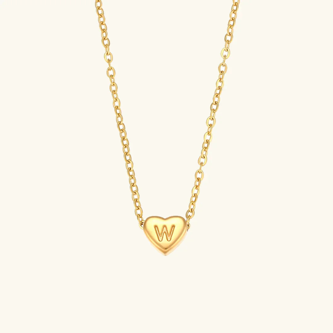 [Raffine]Heart Initial Gold Necklace