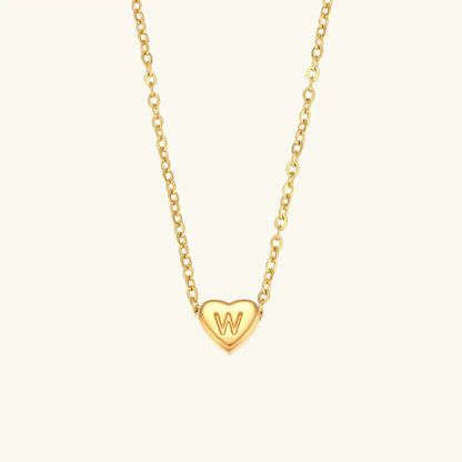 [Raffine]Heart Initial Gold Necklace