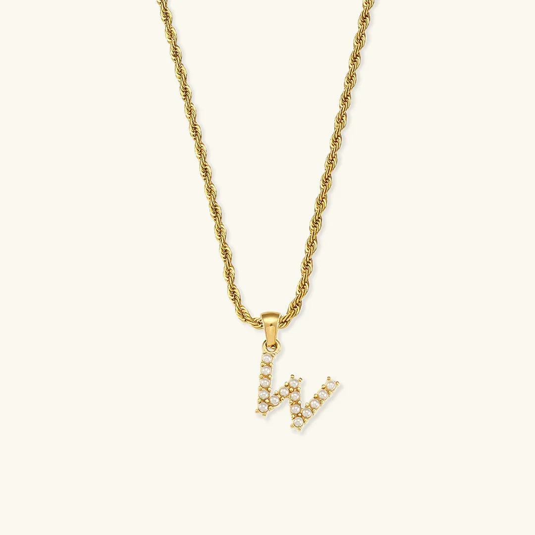[Raffine]Elodie Initial Letter Pearl Necklace