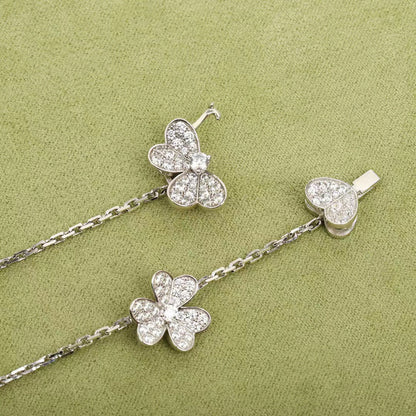 [Raffine] COLLAR FRIVOLE DE PLATA CON 9 FLORES