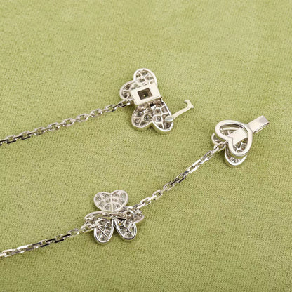 [Raffine] COLLAR FRIVOLE DE PLATA CON 9 FLORES