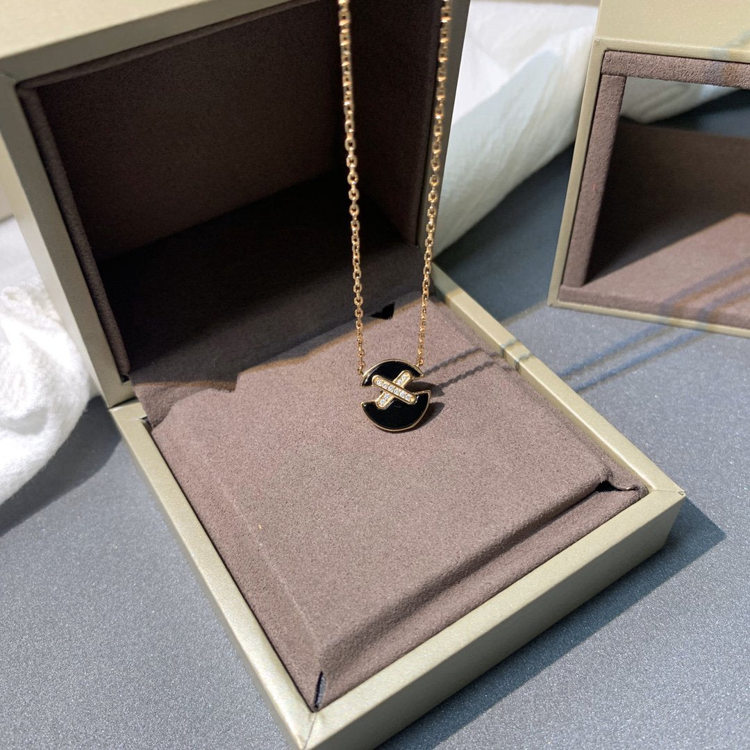 [Raffine]JEUX DE PINK GOLD DIAMOND NECKLACE