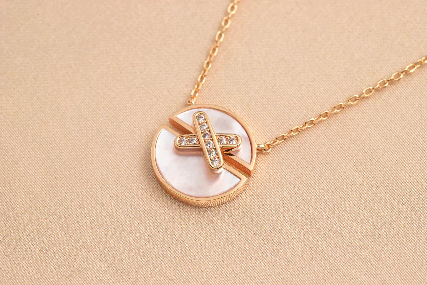 [Raffine]JEUX DE ROSE GOLD DIAMOND NECKLACE
