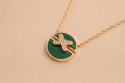 [Raffine]JEUX DE PINK GOLD DIAMOND NECKLACE