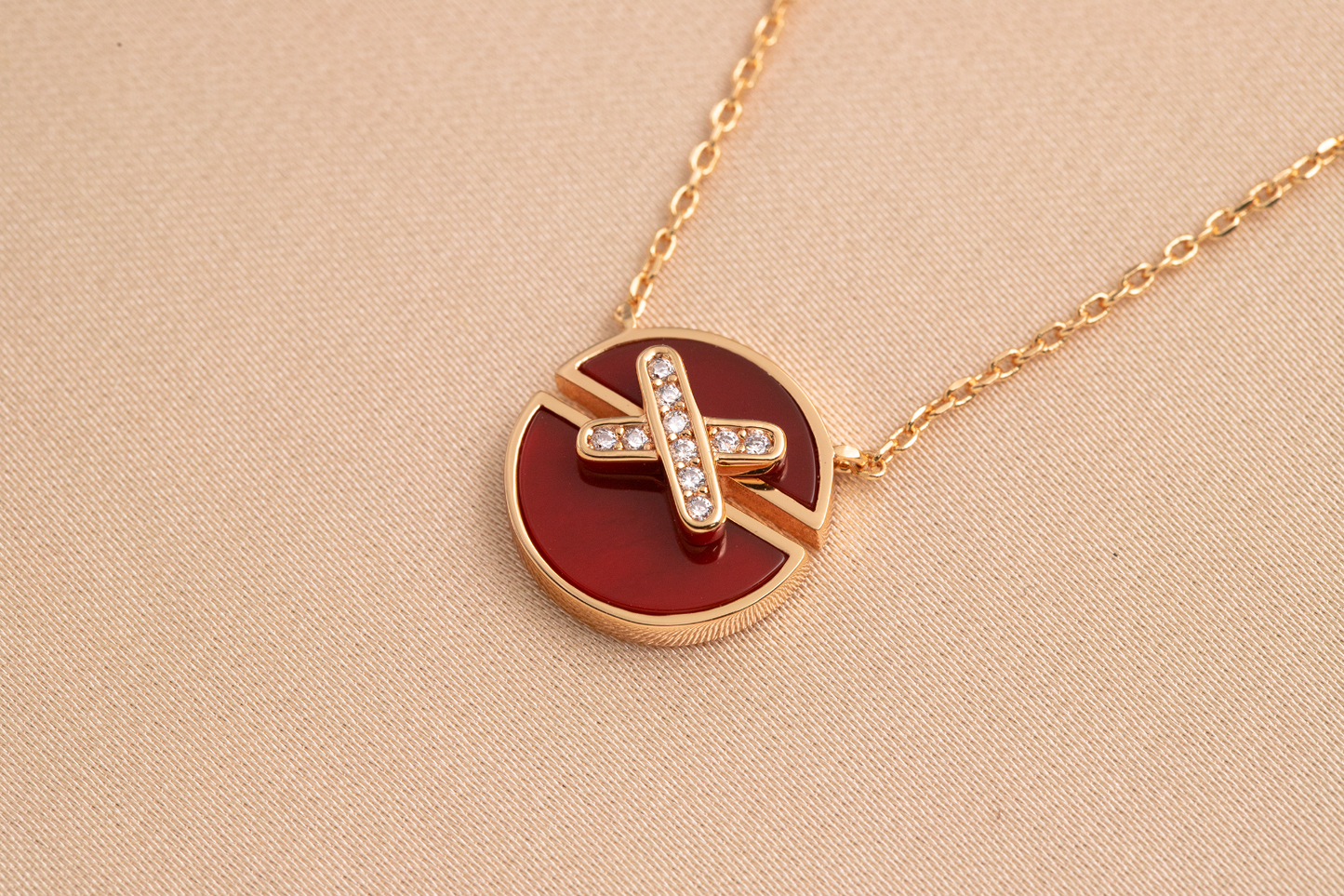 [Raffine]JEUX DE PINK GOLD DIAMOND NECKLACE