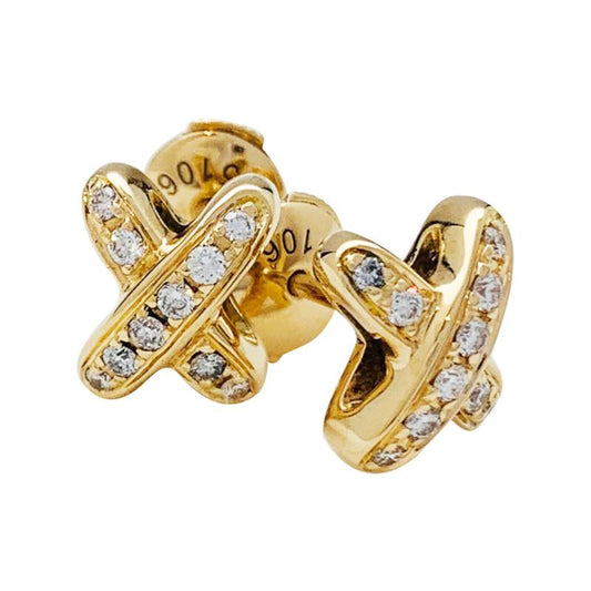 [Raffine]JEUX DE GOLD DIAMOND EARRINGS