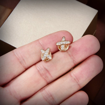 [Raffine]JEUX DE GOLD DIAMOND EARRINGS
