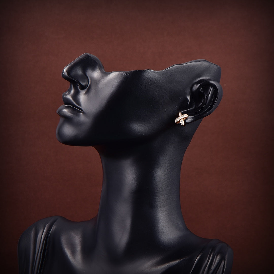 [Raffine]JEUX DE GOLD DIAMOND EARRINGS
