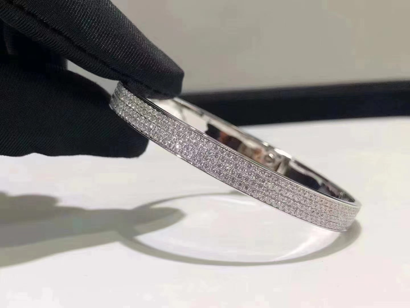 [Raffine]HM KELLY BRACELET IN SILVER AND FULL PAVE DIAMOND