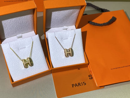 [Raffine]HM CLIC YELLOW ENAMEL GOLD NECKLACE