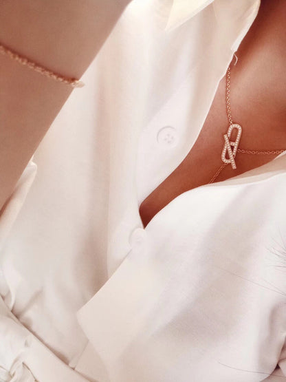 [Raffine]HM FIRE PIG NOSE NECKLACE TRENDY STREET