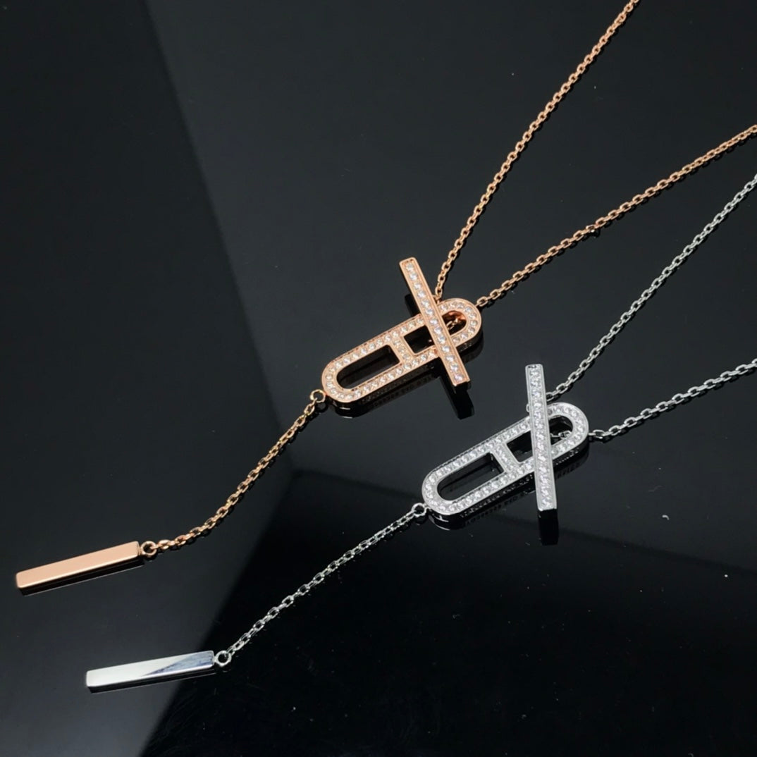 [Raffine]HM NECKLACE PLATINUM ROSE GOLD DIAMOND