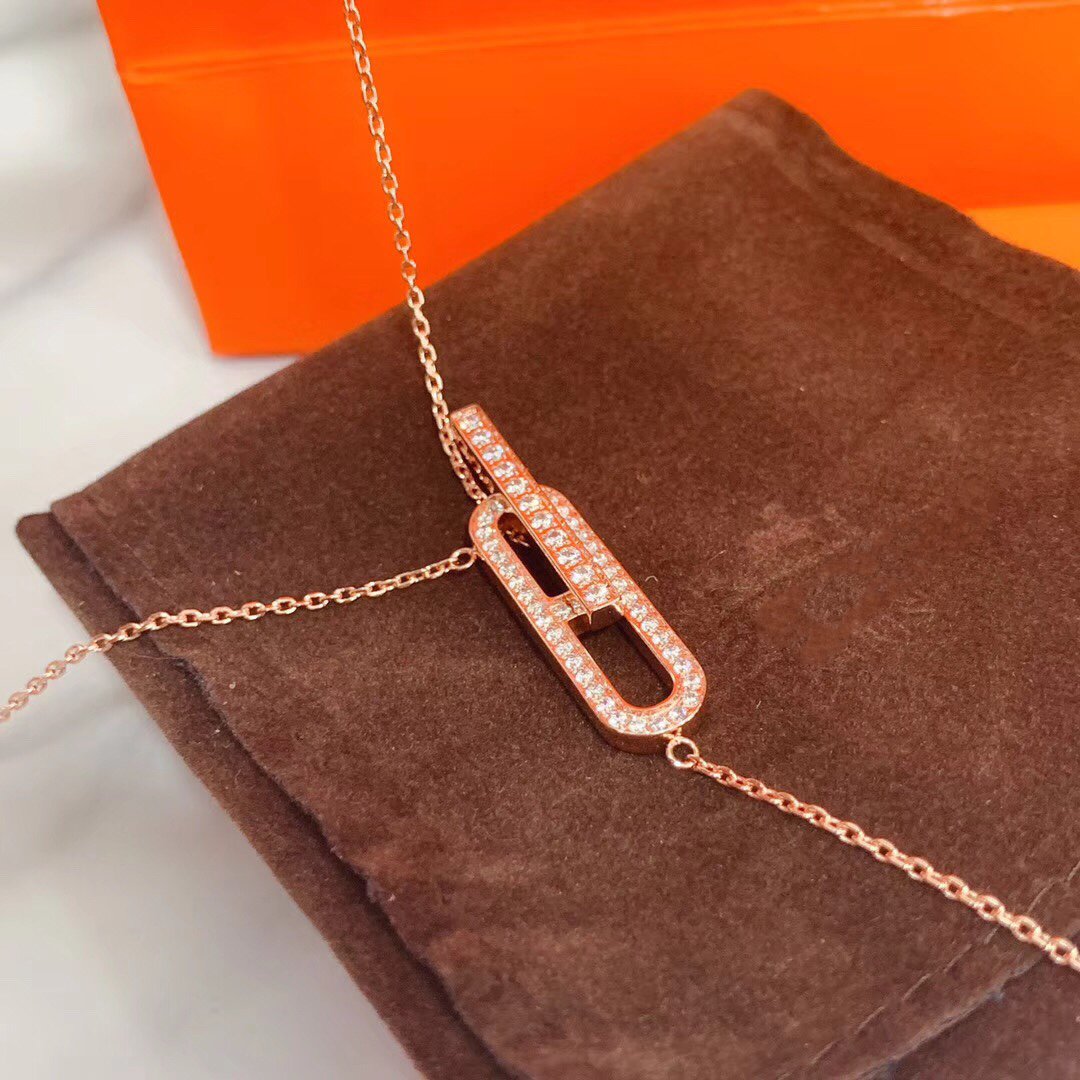 [Raffine]HM NECKLACE PLATINUM ROSE GOLD DIAMOND