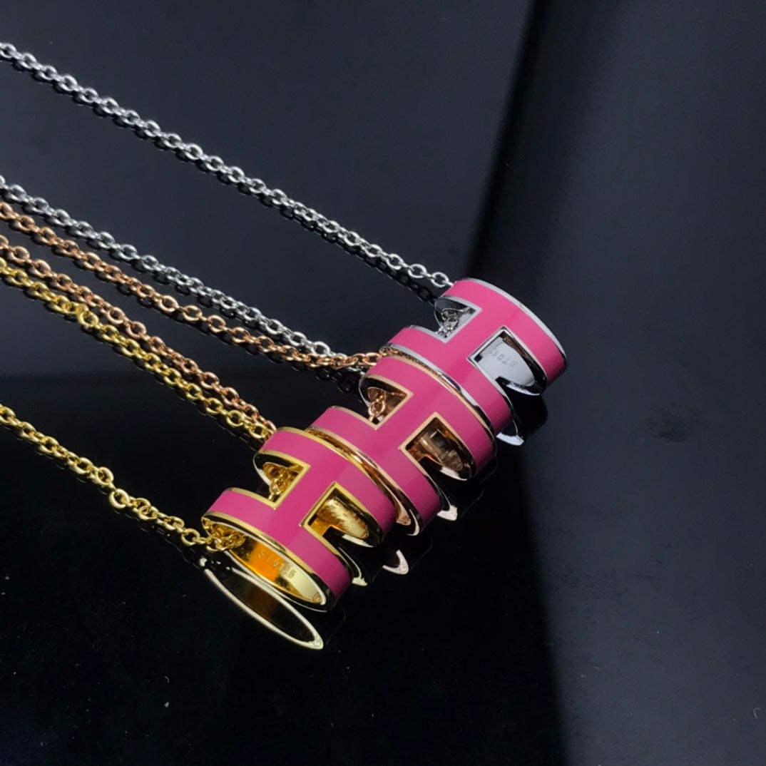 [Raffine]H NECKLACE PINK
