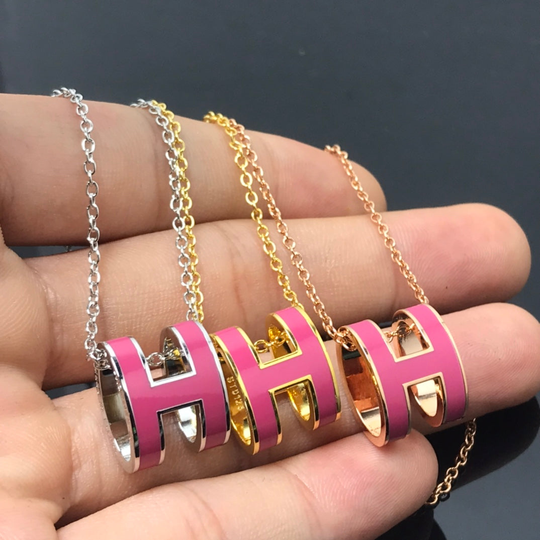 [Raffine]H NECKLACE PINK