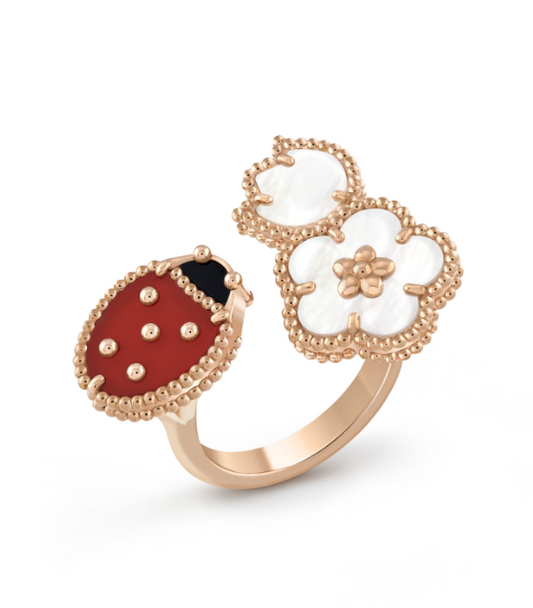[Raffine]LUCKY 3 MOTIF ROSE GOLD RING