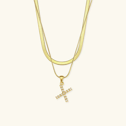 [Raffine]Fiona Layered Gold Initial Letter Necklace
