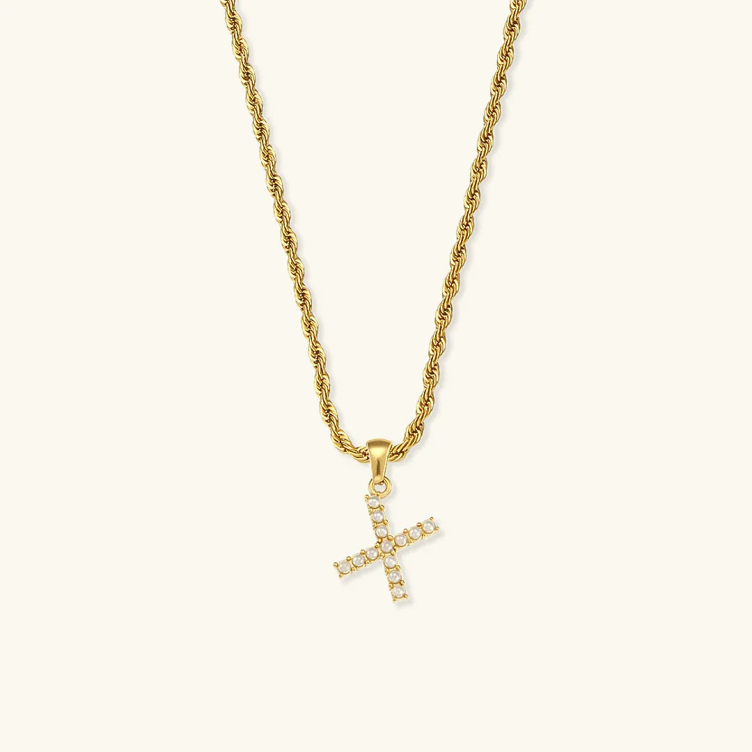 [Raffine]Elodie Initial Letter Pearl Necklace