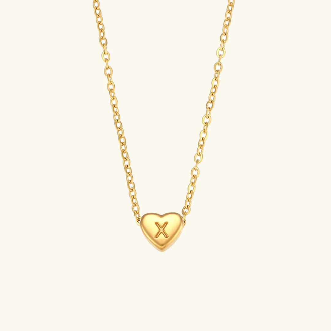 [Raffine]Heart Initial Gold Necklace